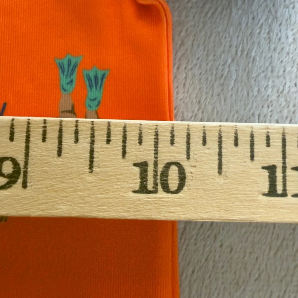 NEW! Ralph Lauren Rash Guard One Piece Kids 18M/24M Orange Polo Bear Scuba Diver